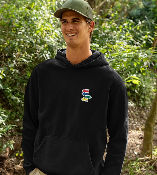 Pánska mikina s kapucňou Ten správny smer - minimalizmus